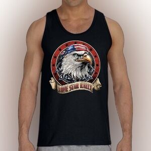 Lone Star Rally Patriotic Eagle Tank Top –American Biker Motorcycle Event Muscle